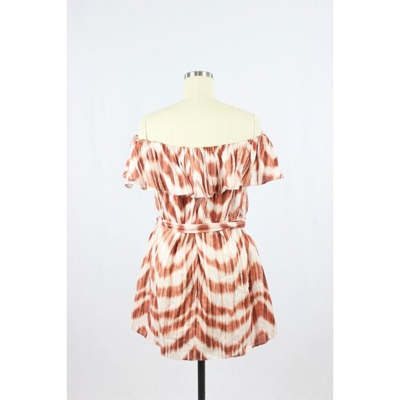 BANANA REPUBLIC Meridian Zebra Print Linen Off Shoulder Ruffle Dress, Size PXS - Picture 6 of 15